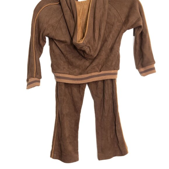 Baby Boo Size 3T Brown Hooded Corduroy Zip-Up Jacket & Flared Pants Set - Picture 5 of 8